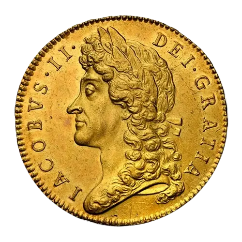 1688 Great Britain Gold 5 Guineas James II MS-62 NGC